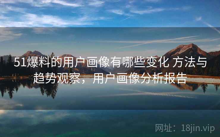 51爆料的用户画像有哪些变化 方法与趋势观察，用户画像分析报告
