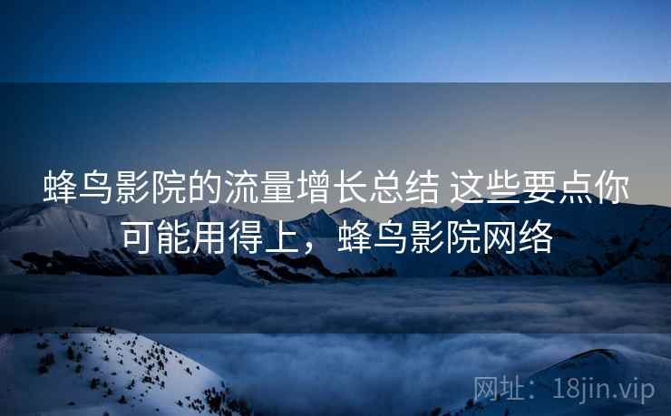 蜂鸟影院的流量增长总结 这些要点你可能用得上，蜂鸟影院网络