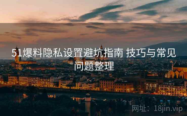 51爆料隐私设置避坑指南 技巧与常见问题整理