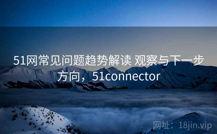 51网常见问题趋势解读 观察与下一步方向，51connector