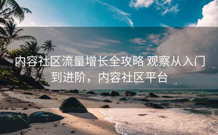 内容社区流量增长全攻略 观察从入门到进阶，内容社区平台
