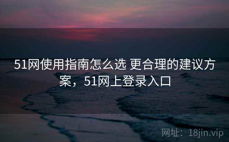 51网使用指南怎么选 更合理的建议方案，51网上登录入口